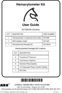 Hemacytometer Kit User Guide 