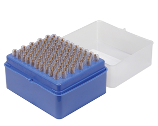 Racked Disposable Tan Pipette Tips (100/rack) 